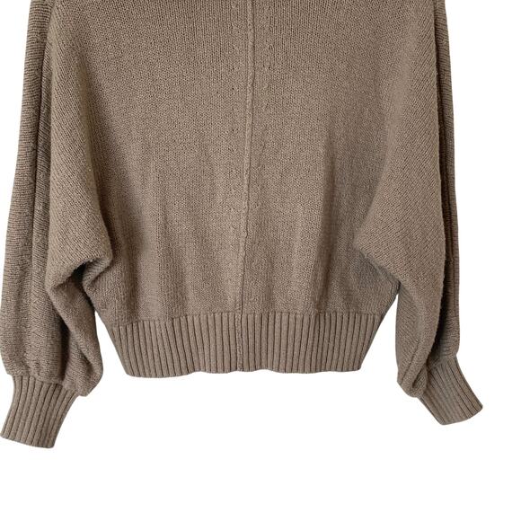 BROCHU WALKER Marlowe Cropped Henley Sweater in Taupe, Size Small - Picture 11 of 14